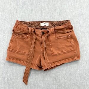 BKE Shorts Womens 27 Rust Orange Cargo Utility Belted Stretch Paisley Lined Boho